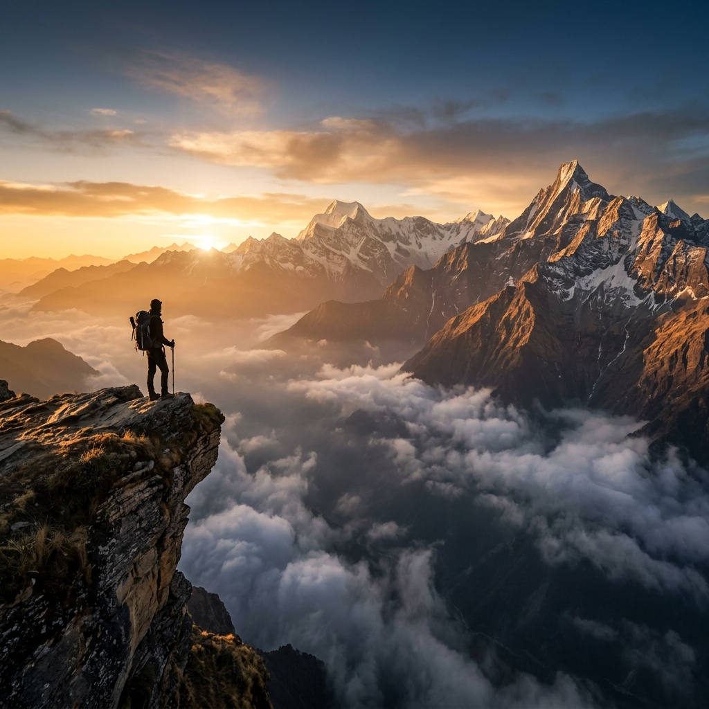Mountain sunrise panorama